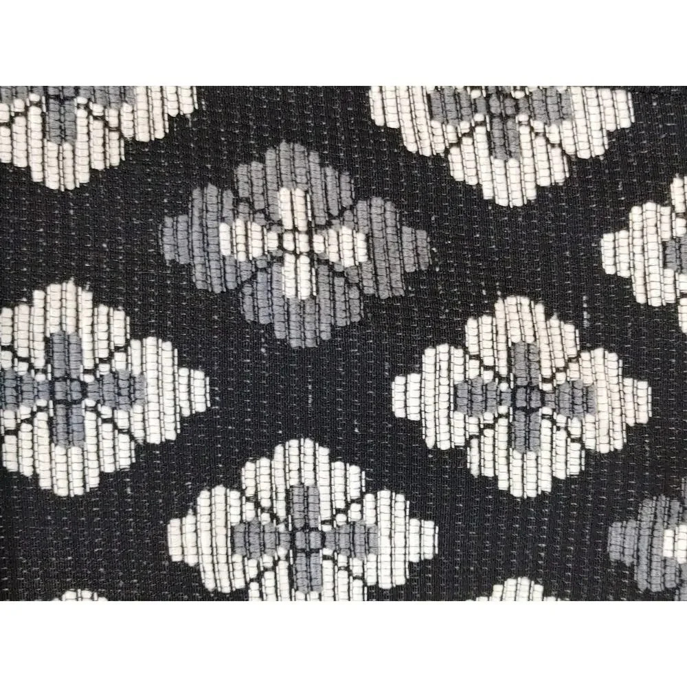 Sigrid Olsen Floral Brocade Jacket Button Up Textured Black White Womens Size 10